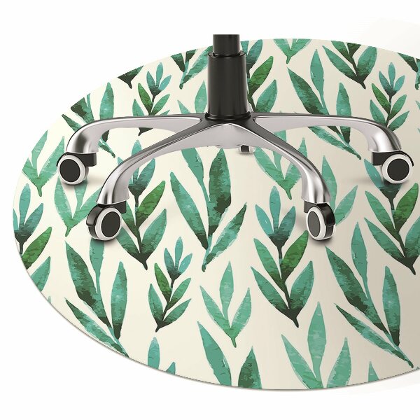 Office chair floor protector Green leaves