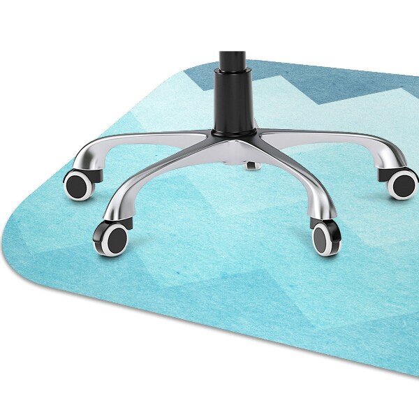 Office chair floor protector blue zigzags