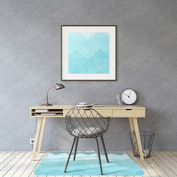 Office chair floor protector blue zigzags