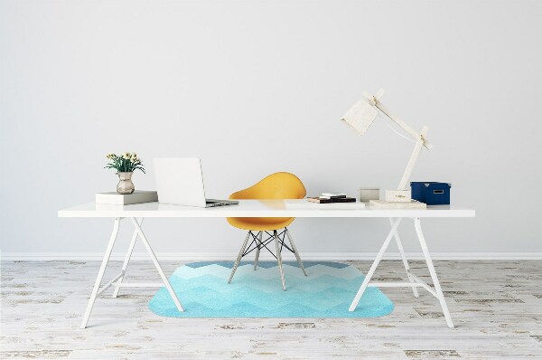 Office chair floor protector blue zigzags