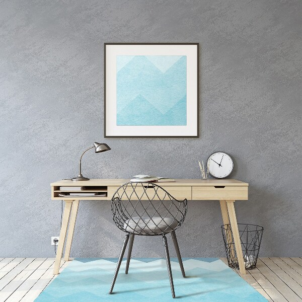 Office chair floor protector blue zigzags