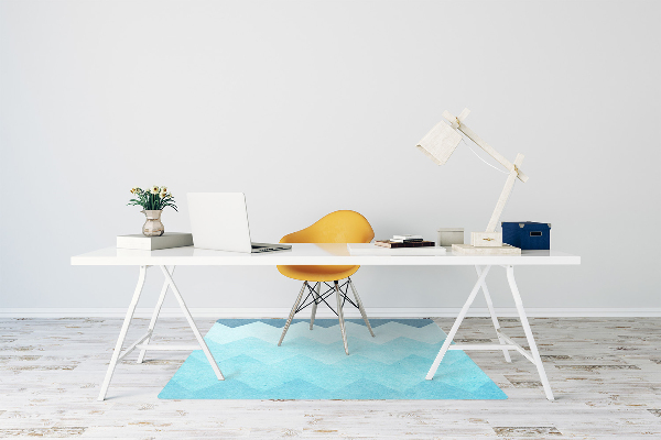 Office chair floor protector blue zigzags