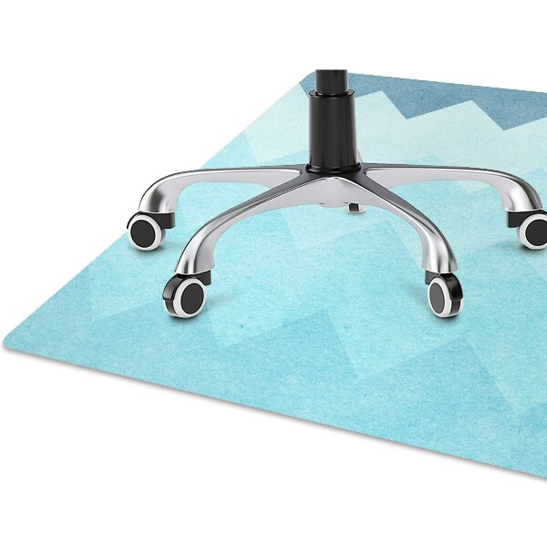 Office chair floor protector blue zigzags