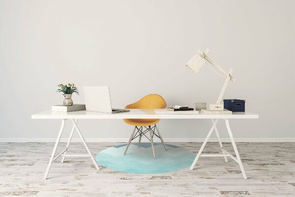 Office chair floor protector blue zigzags