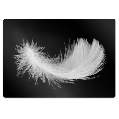 Desk chair mat white feather