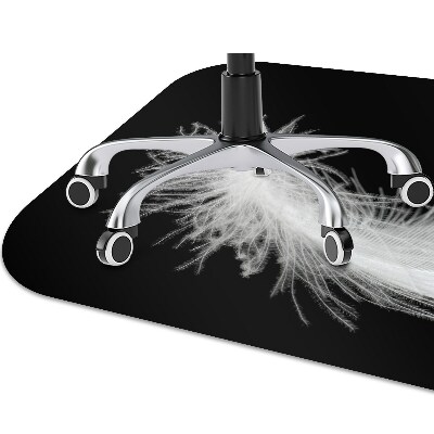 Desk chair mat white feather