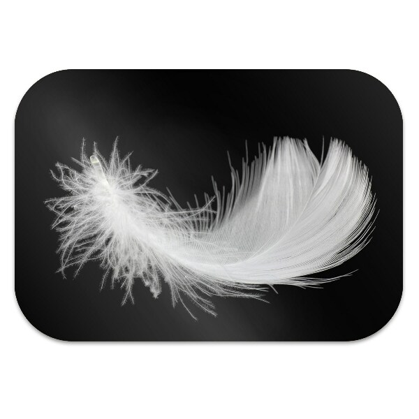 Desk chair mat white feather