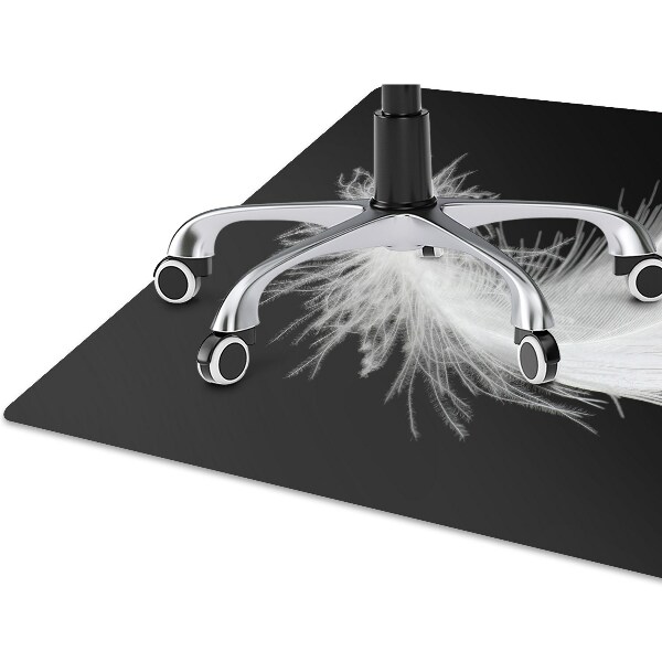 Desk chair mat white feather