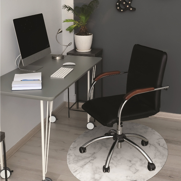 Computer chair mat white marble