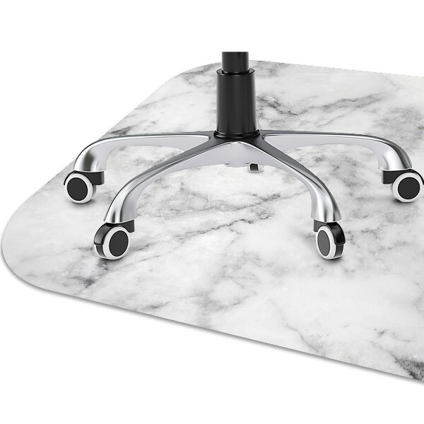 Computer chair mat white marble