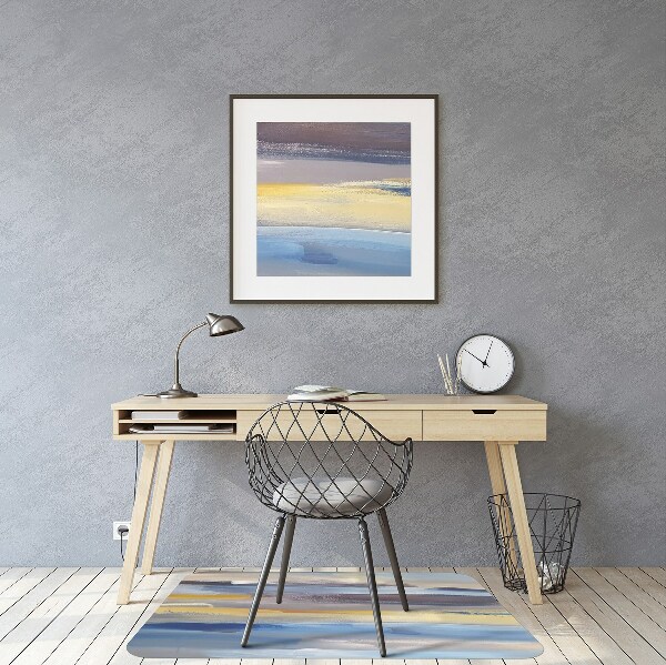 Office chair floor protector painted sky