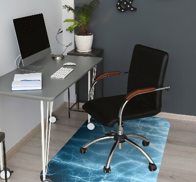 Office chair floor protector blue lightning