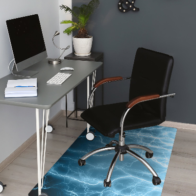 Office chair floor protector blue lightning