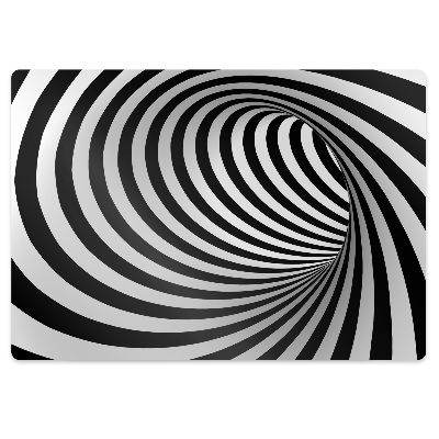 Chair mat floor panels protector Black and white whirl