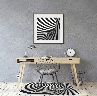 Chair mat floor panels protector Black and white whirl