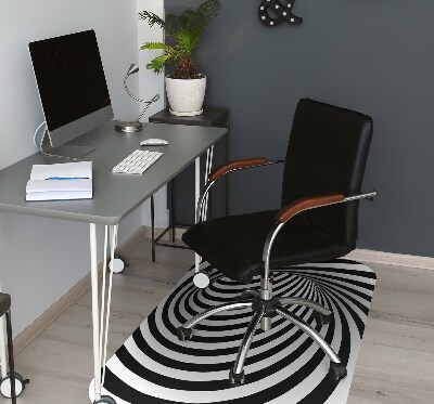 Chair mat floor panels protector Black and white whirl