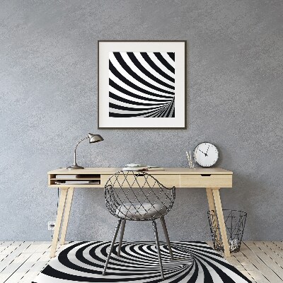 Chair mat floor panels protector Black and white whirl