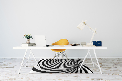 Chair mat floor panels protector Black and white whirl