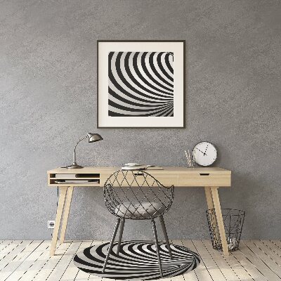 Chair mat floor panels protector Black and white whirl