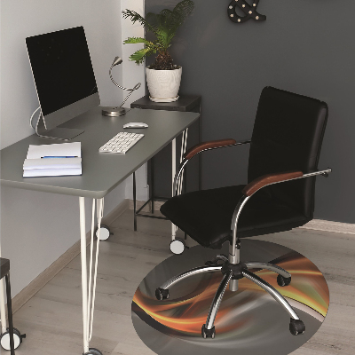 Desk chair floor protector Abstraction orange