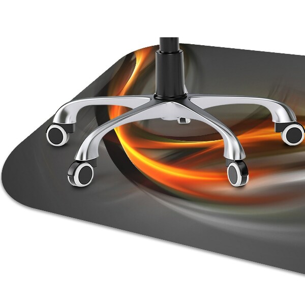 Desk chair floor protector Abstraction orange