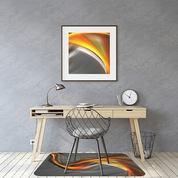 Desk chair floor protector Abstraction orange