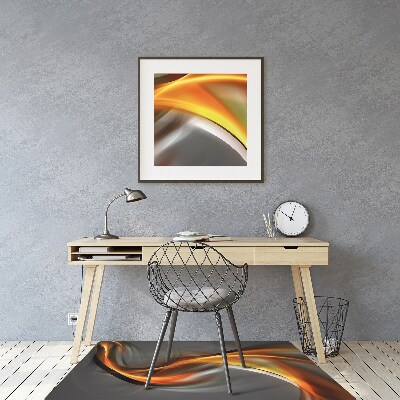 Desk chair floor protector Abstraction orange