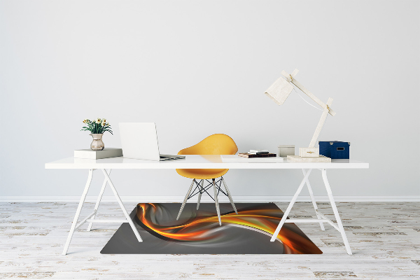 Desk chair floor protector Abstraction orange
