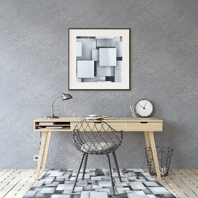 Computer chair mat gray blocks
