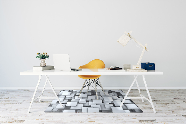 Computer chair mat gray blocks