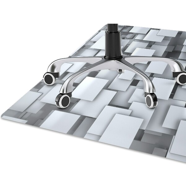 Computer chair mat gray blocks