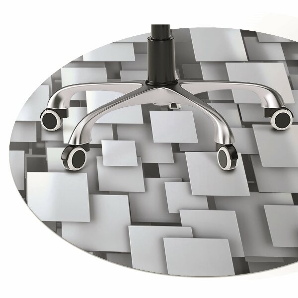 Computer chair mat gray blocks