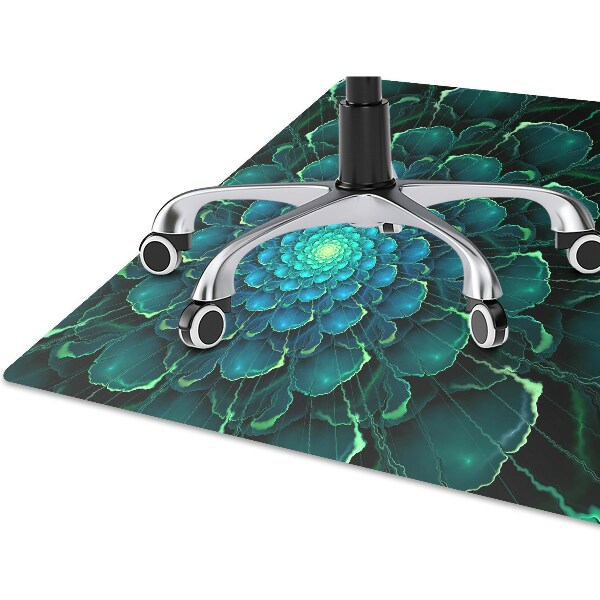 Desk chair mat green flower