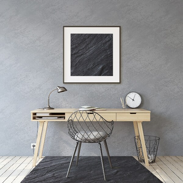 Desk chair mat black marble