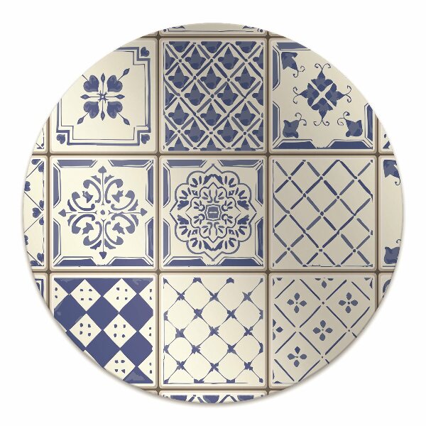 Office chair floor protector tiles blue