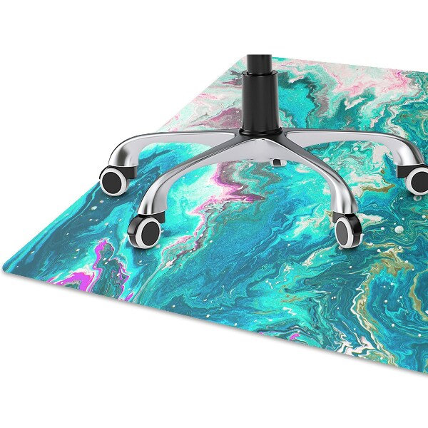 Office chair floor protector Abstraction green