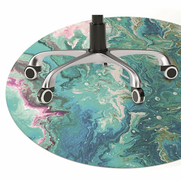 Office chair floor protector Abstraction green