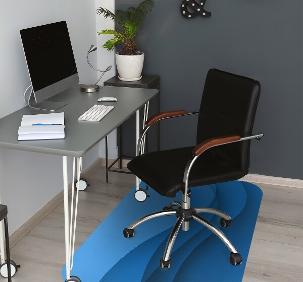 Computer chair mat transition blue