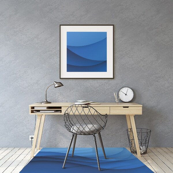 Computer chair mat transition blue