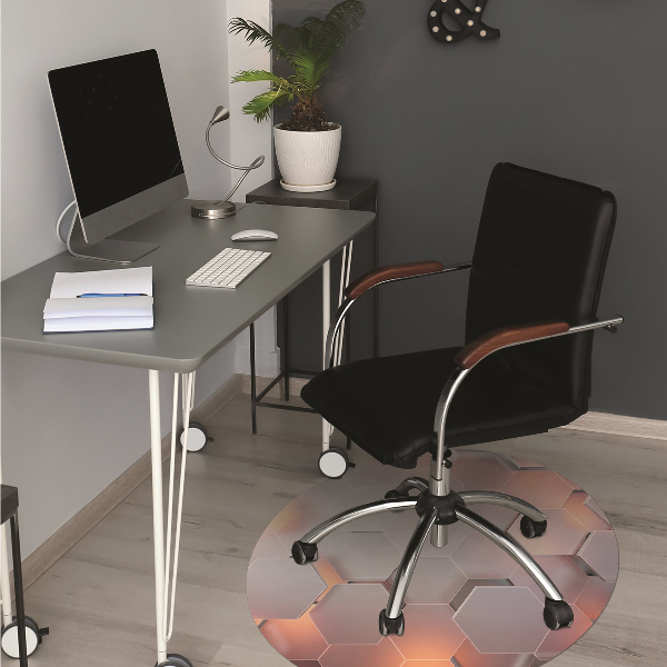 Chair mat floor panels protector Abstraction hexes