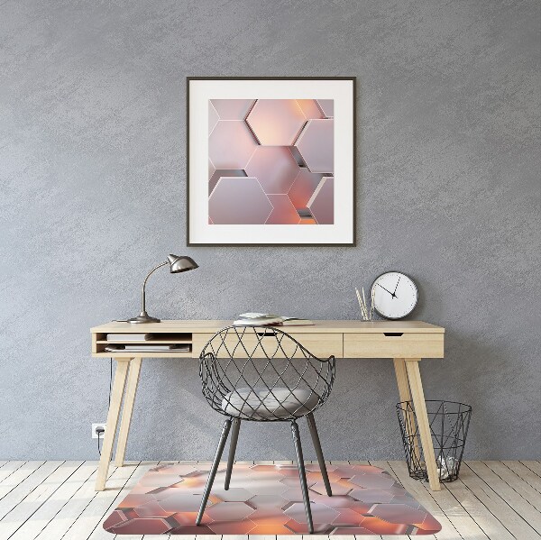 Chair mat floor panels protector Abstraction hexes