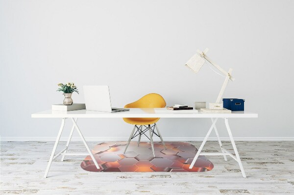 Chair mat floor panels protector Abstraction hexes
