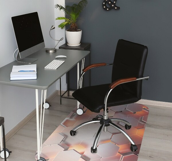 Chair mat floor panels protector Abstraction hexes
