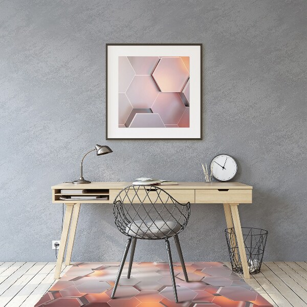 Chair mat floor panels protector Abstraction hexes
