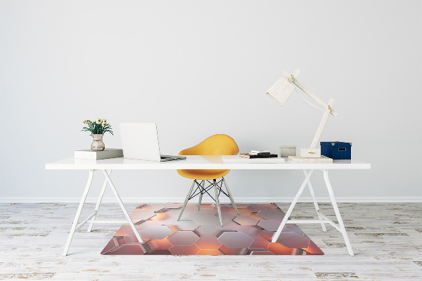 Chair mat floor panels protector Abstraction hexes