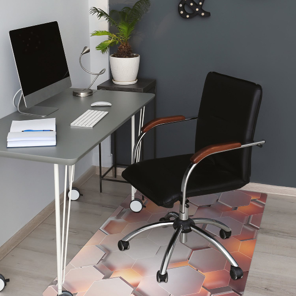 Chair mat floor panels protector Abstraction hexes