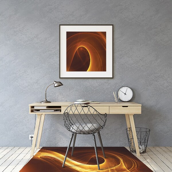Office chair mat wavy flame