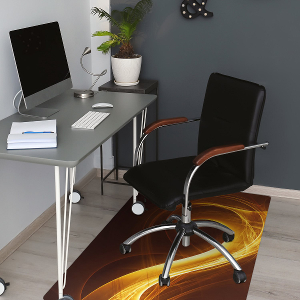Office chair mat wavy flame