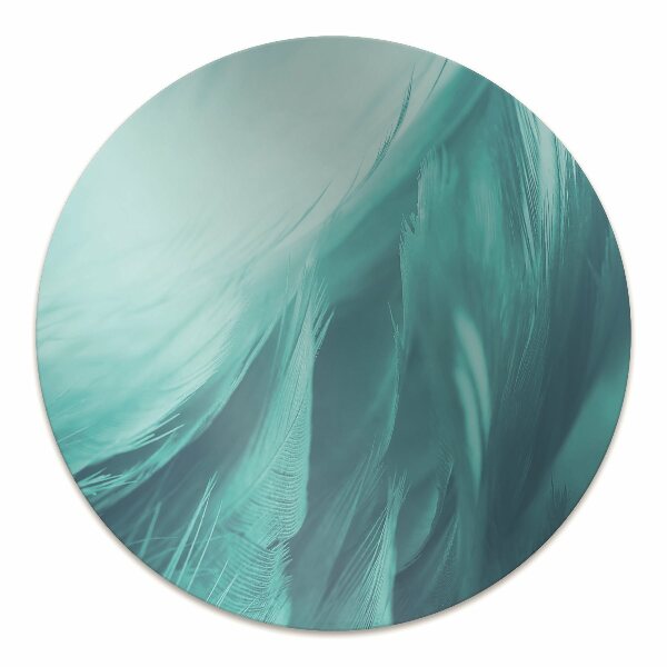 Chair mat floor panels protector blue feathers