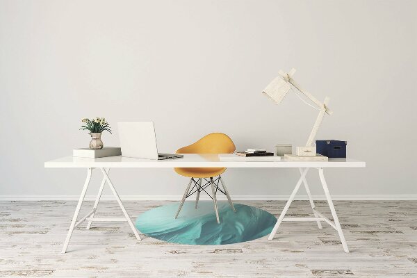 Chair mat floor panels protector blue feathers